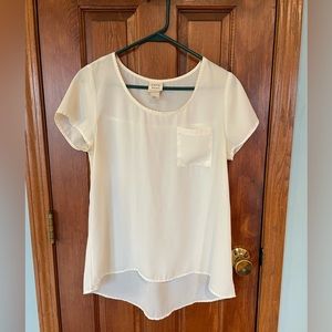 Cream short sleeved top